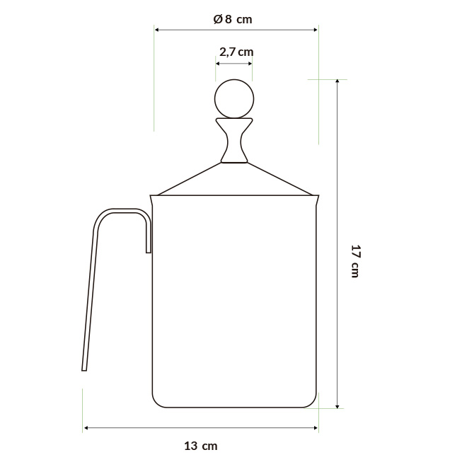 Ambiente Urbano - Batidor Espumador de Leche en Acero Inoxidable 400 ml