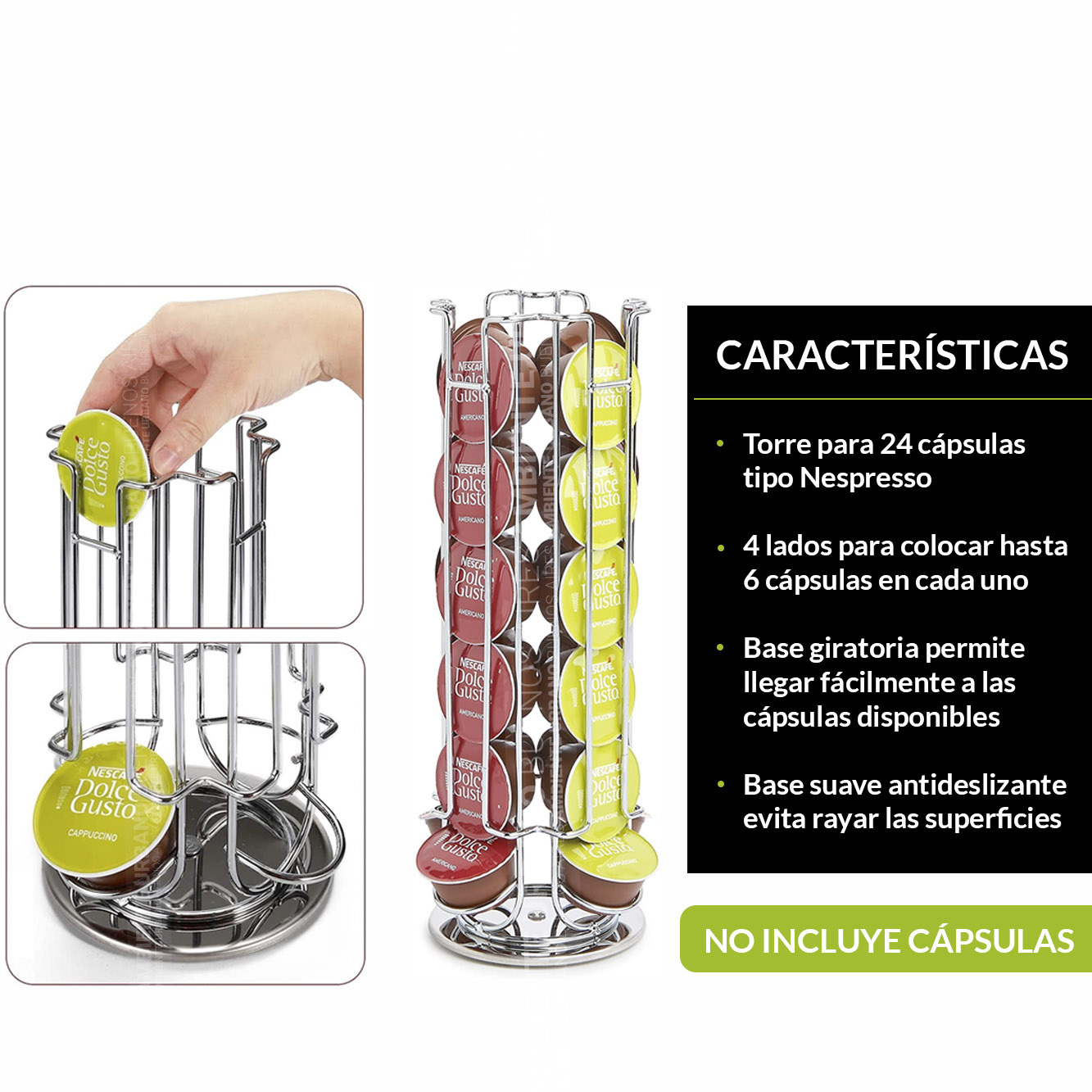 Portacapsulas De Cafe Para Nespresso Organizador 24 Capsulas